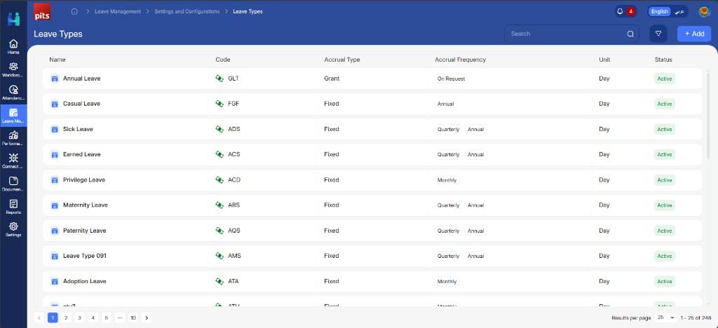 Leave Management — Main Dashboard