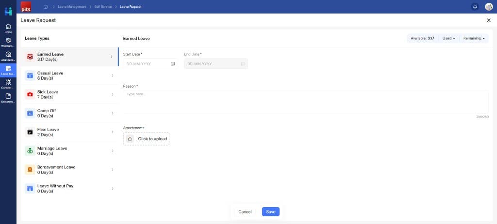 Leave request self-service