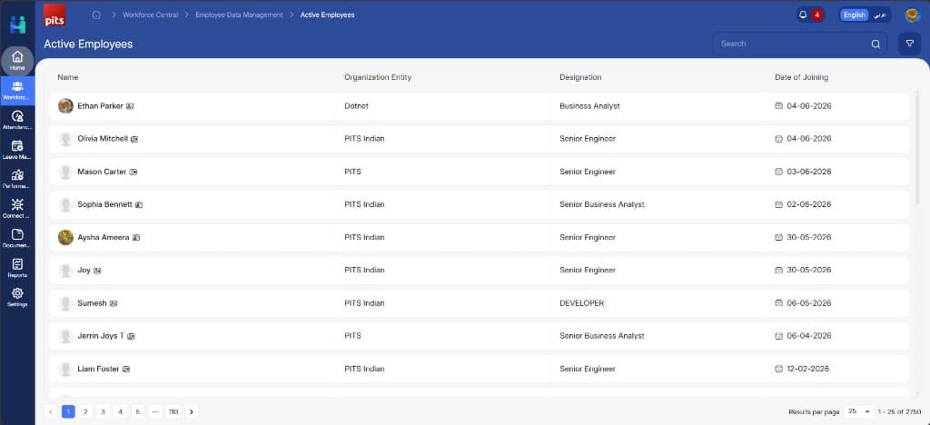Employee data management